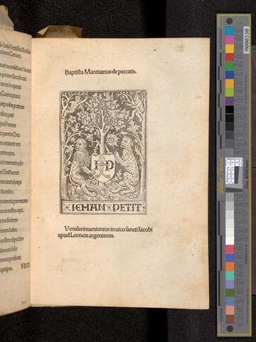 Baptista Mantuanus De peccatis. : Venales inueniuntur in uico sancti Iacobi apud Leonem argenteum