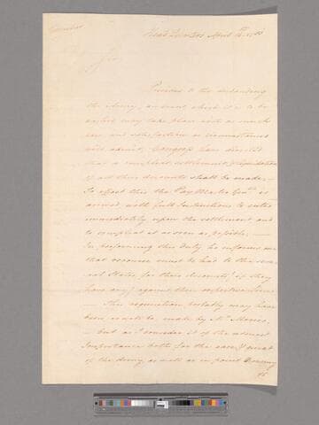Letter from George Washington, headquarters Newburgh, to George Clinton