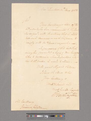 Letter from George Washington, headquarters Newburgh, to George Clinton