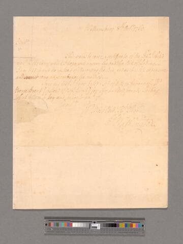 Letter from George Washington, Williamsburg, to Robert Cary & Company