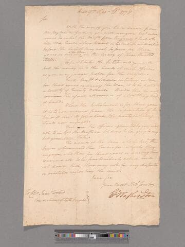 Letter from George Washington, headquarters Fredericksburg, to Colonel James Wood