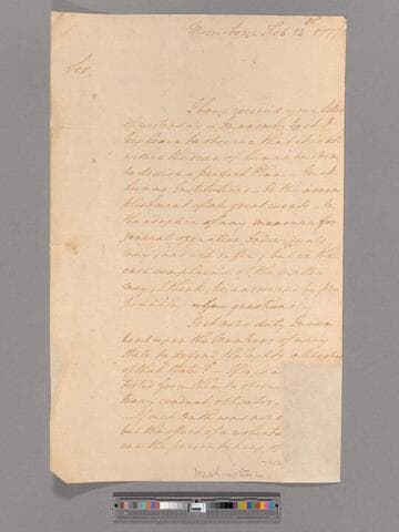 Letter from George Washington, Morristown, to Walter Rutherfurd?
