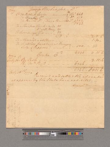 Receipt for taxes paid by George Washington