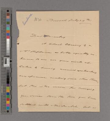 Henry Petty-Fitzmaurice, 3rd Marquess of Lansdowne. Letter to Thomas Babington Macaulay, after 1st Baron Macaulay