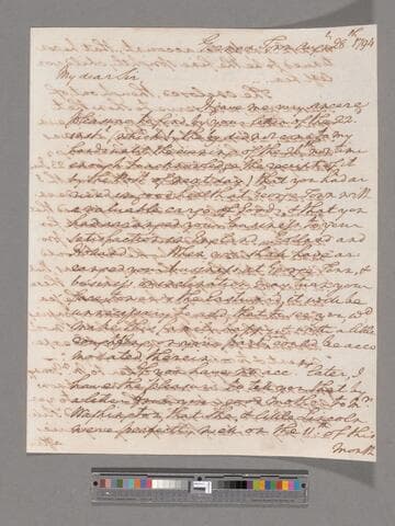 Letter from George Washington, Germantown, to Tobias Lear