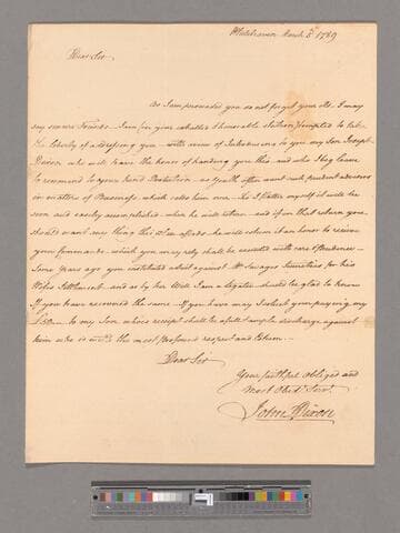 Letter from John Dixon, Whitehaven, to George Washington
