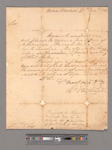 Letter from George Washington, Mount Vernon, to General Robert Lawson