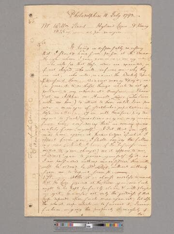 Circular letter from George Washington, Philadelphia, to William Stuart, Hiland Crow, and Henry McCoy