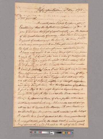 Letter from Israel Shreve, Washingtons Bottom, to George Washington