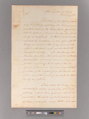 Letter from George Washington, headquarters Newburgh, to Major Coggeshall? Olney