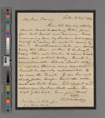 Zachary Macaulay. Letter to Frances Macaulay