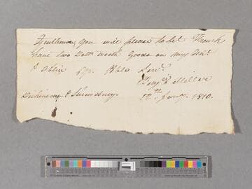 Requisition for supplies by Benjamin Miller via Frank