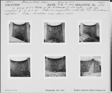 Big Creek, Florence Lake Dam - Photograph showing Intrados of Arch #25.  Taken in conjunction with 1951 inspection