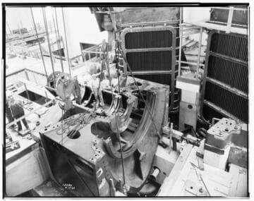 Long Beach Steam Station, Plant #3 - Installing Turbine