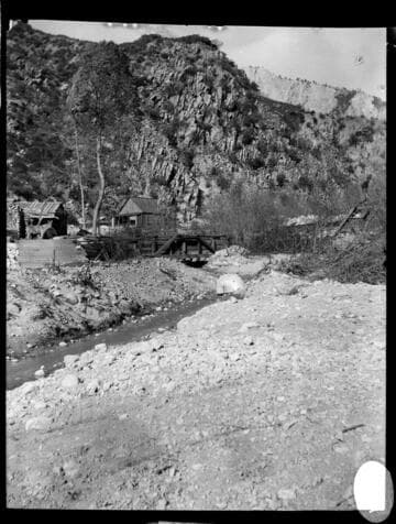 A distant view of the Truckie River Hydro Plant