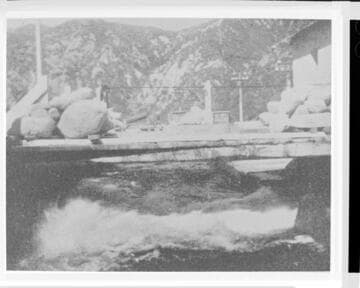 The tailrace of Santa Ana River #1 Hydro Plant at full load discharge