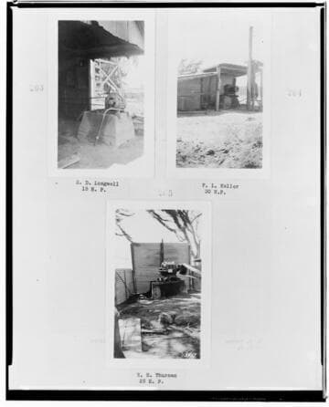 P4 - Pumping Plants - page 45 of Laws Book. three copy prints of Pumping Plant customers