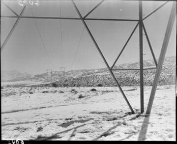 Big Creek Transmission Line in snow
