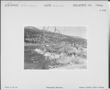 Big Creek, Florence Lake Dam - Florence Lake Dam looking toward Camp 64
