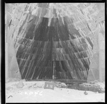 Big Creek, Florence Lake Dam - View of Intrados, Arch #16
