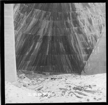 Big Creek, Florence Lake Dam - View of Intrados, Arch #15