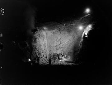 Big Creek - Mammoth Pool - Night work on diversion tunnel intake excavation