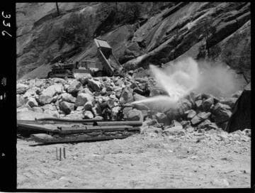 Big Creek - Mammoth Pool - downstream rock-fill toe second lift