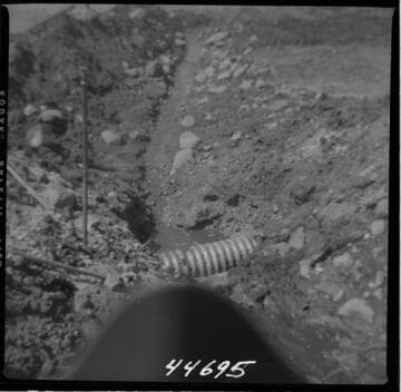 Big Creek, Vermilion Dam - Exposed auxiliary toe drain perforated pipe