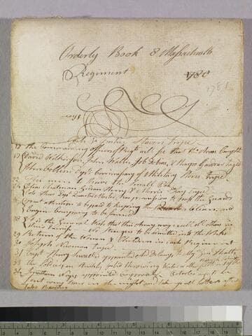 Orderly book of the 8th Massachusetts Regiment, 1781, Mar. 12 - May 17, West Point