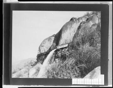 The spillway at the terminus of the #1 flume at Kaweah #1 Hydro Plant