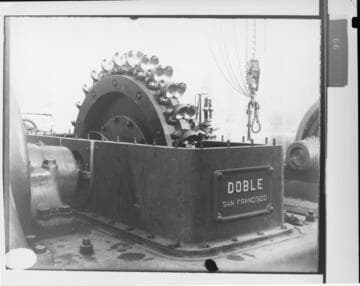 The Doble waterwheel unit at Mill Creek #3 Hydro Plant