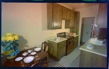 Home interior with all-electric kitchen