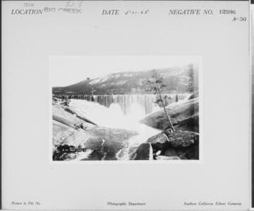 Big Creek, Florence Lake Dam - Water spilling over diversion dam
