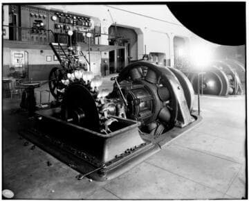 The exciter wheel with the housing removed at the powerhouse at Kern River #1 Hydro Plant