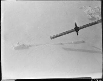 Big Creek snow survey.  Close up of depth gauge pipe (snow