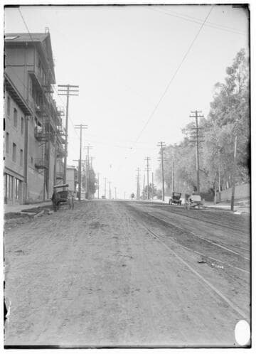 Sunset Boulevard showing joint pole construction
