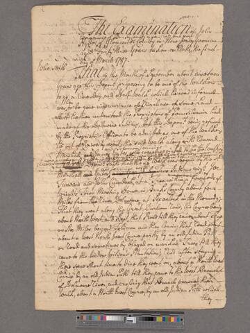 John Hyder's examination deposition relating to the 1737 Walk