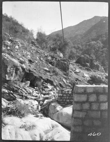 Piers for the trestle during the construction of Tule Plant