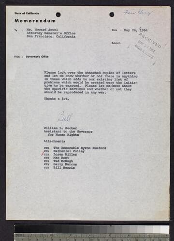 Letter by Becker, other letters and address