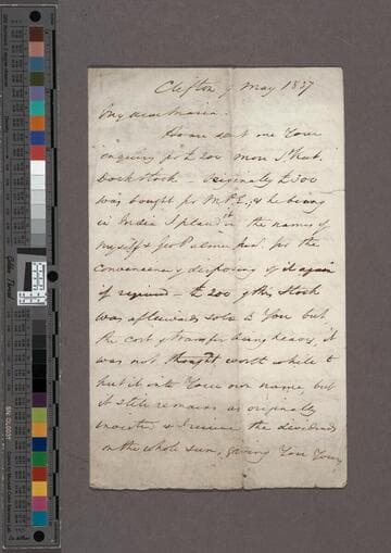 Wilson, Lestock P. Letter to Maria Edgeworth