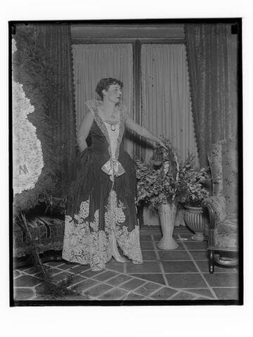 Woman in a ball gown at the Club Casa del Mar, Santa Monica, California
