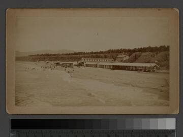 Beach and bathing house at Santa Monica