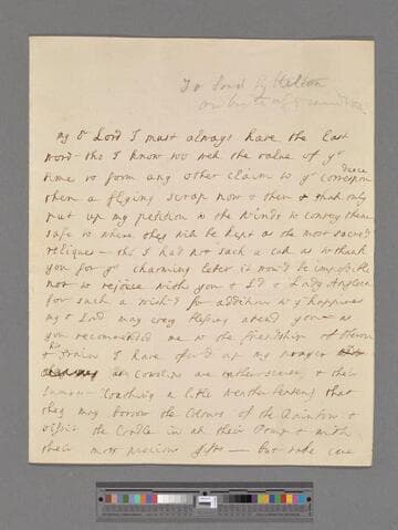 Vesey, Elizabeth (Vesey) Handcock. Letter to George Lyttelton, 1st Baron Lyttelton of Frankley