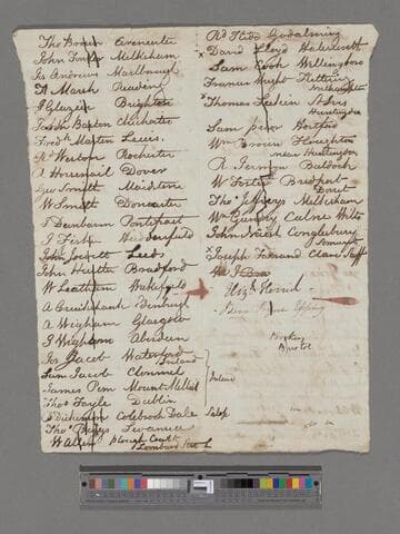 [Clarkson, Thomas].  [Lists of supporters]