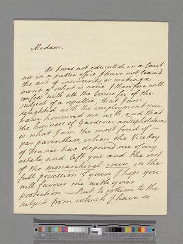 Harcourt, George Simon, 2nd Earl Harcourt. Letter to Elizabeth (Robinson) Montagu