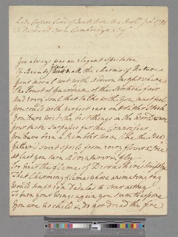 Cooper, Lady. Invitation to a Ball. . . To Richard Owen Cambridge Esq. [:a poem]