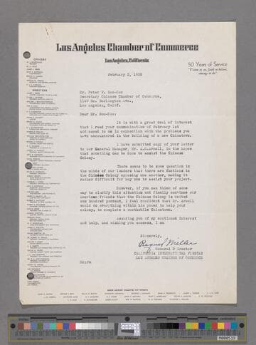 Letter from Raquel Miller, General Director, California International Fiesta to Peter SooHoo