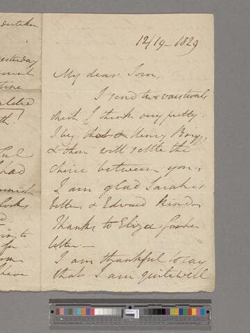 Opie, Amelia (Alderson).  Letter to Thomas John Alderson