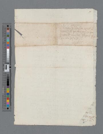 Alonso de Medina letter to Pedro de la Gasca, Bishop