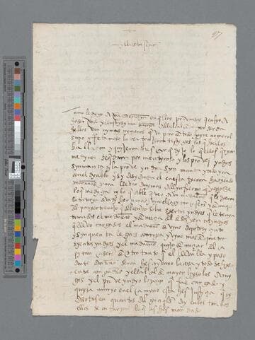 Alonso de Medina letter to Pedro de la Gasca, Bishop